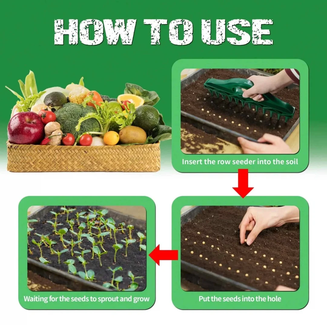 

The Row Seeder – Handheld Garden Tool for Precise Seed & Seedling Spacing in Rows & Seed Trays – for Vegetables, Flowers & Herbs. Durable & Ergonomic