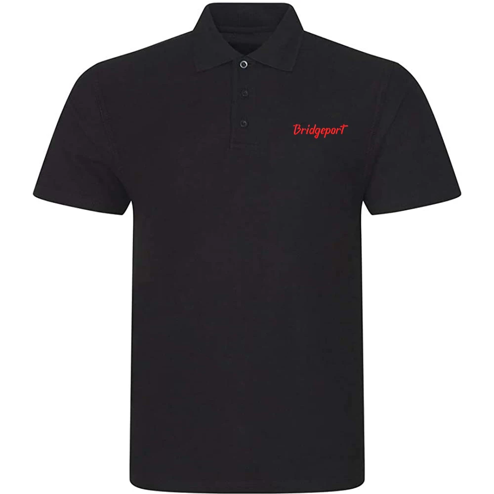 

Lyprerazy Men's Casual Polo Shirt Bridgeport City Embroidered Short Sleeve Golf Polo-Shirt