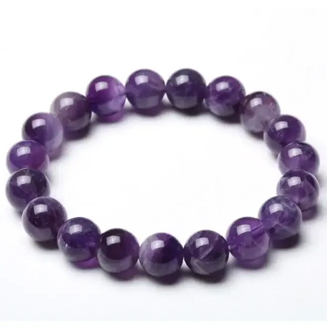 

Women Men's Natural Gemstone Stone Dream Amethyst Cuff Charm Bangle Bracelet