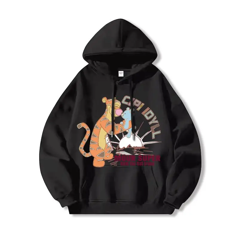 Personagens da Disney 2025 outono inverno das mulheres dos homens moletom com capuz de algodão casual streetwear com estampas de desenhos animados bonitos e temas de personagens