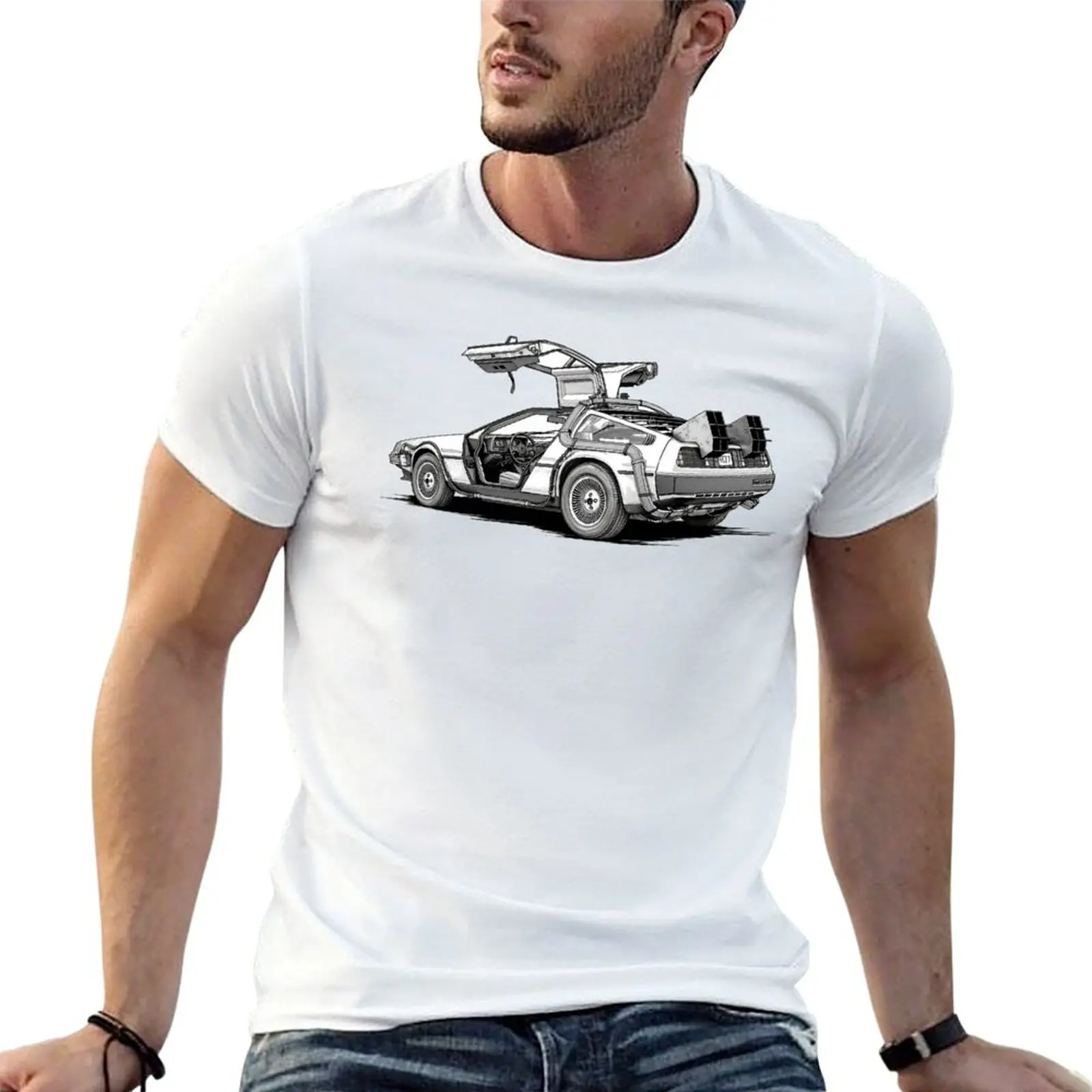 

Delorean - Back Side T-Shirt man t shirts for men man t shirt cotton T-Shirt