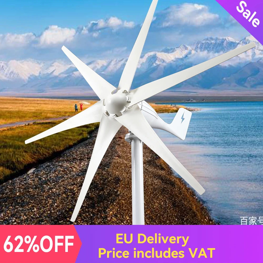 

EU 3000w Wind Turbine Free Energy Generator 48v 12v 6 Blades With MPPT/Charge Controller Windmills RV Yacht Farm For Home Use