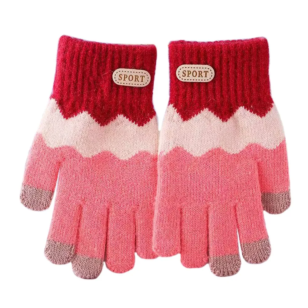 

Cute Warm Kids Winter Gloves Coldproof Full Finger Children Mittens Elastic Windproof Baby Gloves for 6-14 Years Old Outdoor
