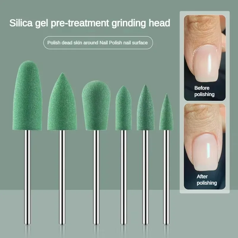 6Pcs Gummi Silikon Nagel Schleifen Kopf Nagel Polieren EntfernungNail Puffer Elektrische Maniküre Maschine Nagel Bohrer Zubehör Werkzeuge