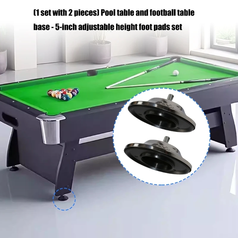 Heavy Duty Table Levelers Set Of 2 5Inch Adjustable Leg Pads Scratch Proof Floor Protectors for Pool Soccer Tables high quality