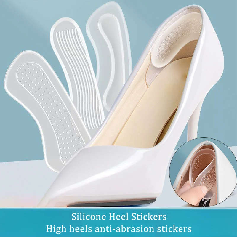 New Silicone Heel Protector Stickers Womens Sandals Inserts Shoes Heel Cushion Foot Care Anti-wear Cushion Pain Relief Shoe Pads