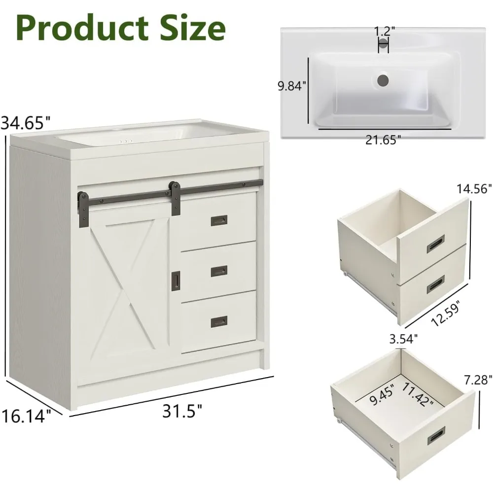 Farmhouse Bathroom Vanity with Sink Combo,31