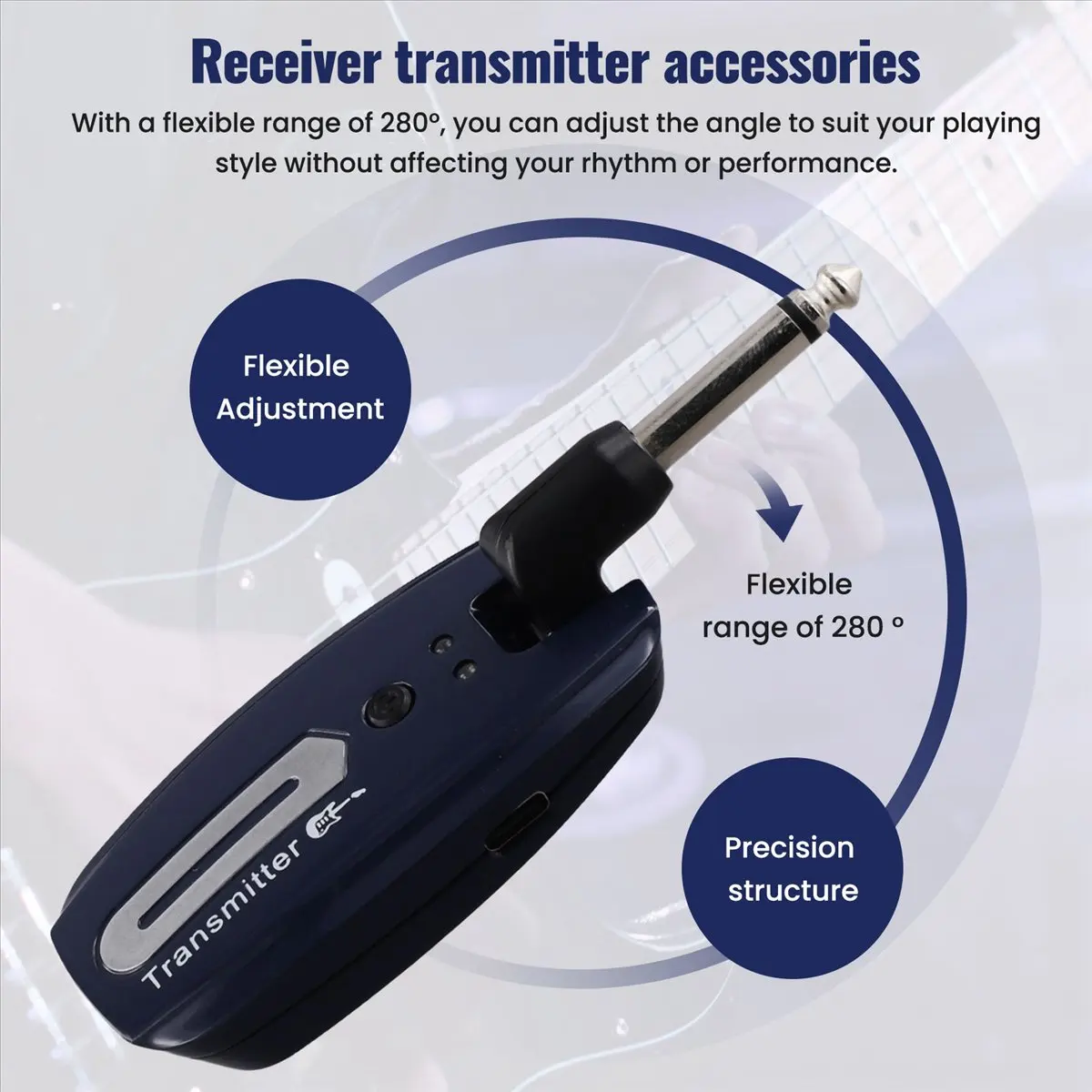 

(AD10) Беспроводная система для гитары, USB-перезаряжаемый беспроводной передатчик-приемник для электрогитары и бас-гитары, A