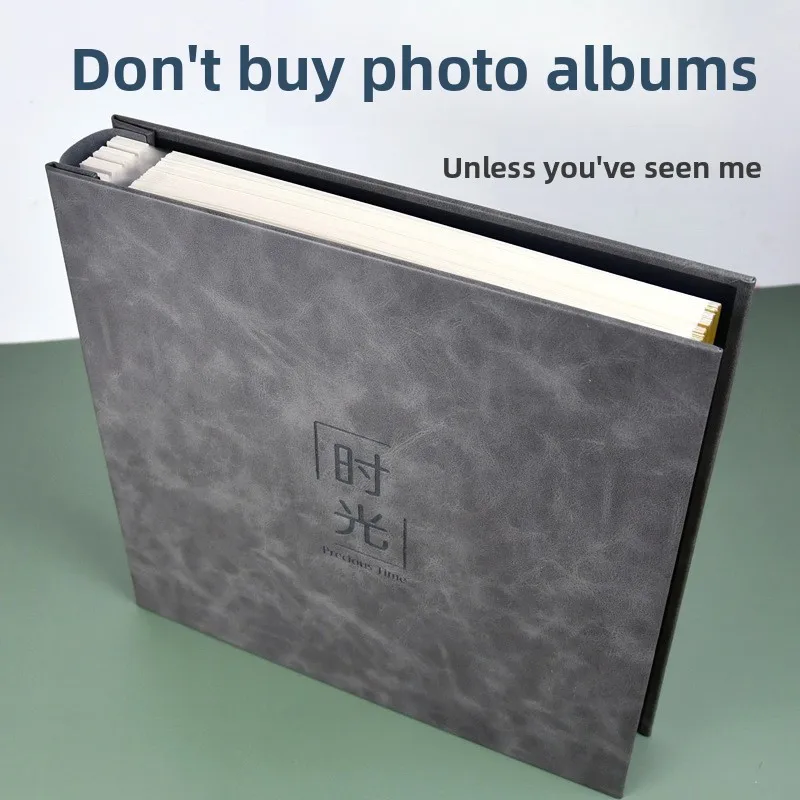 Large Capacity DIY Self Adhesive Photo Album 18 Inch PU Leather Cover 40 80 120 Pages Scrapbook Memory Book with Scraper for