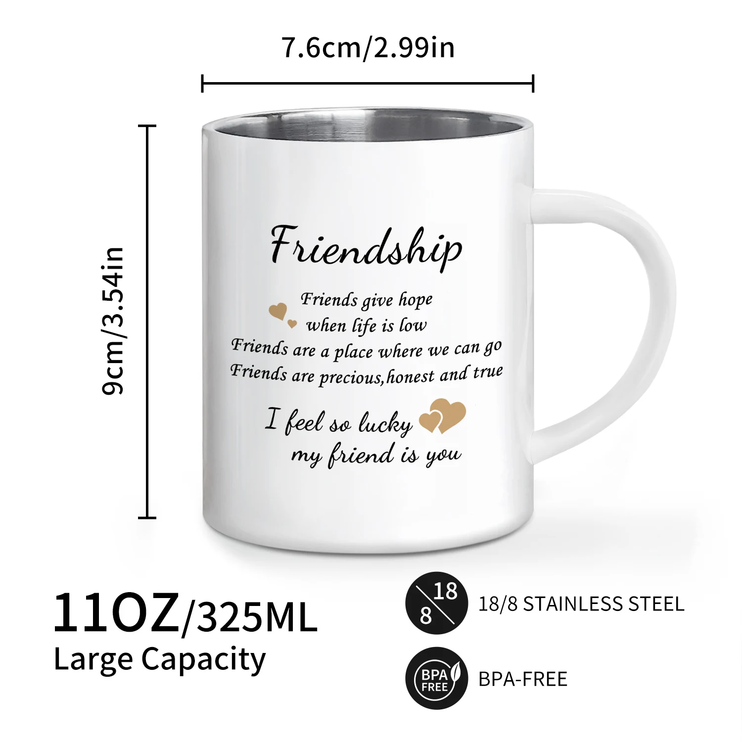 1PC, 11 OZ Double Wall Stainless Steel Coffee Mug, Friend Gifts For Women/Men,Novelty Water Mugs, Christian Gift, Birthday