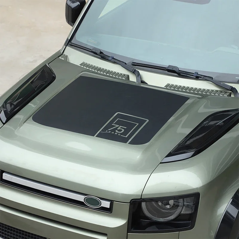 For Land Rover Defender 110 2020-2024 PVC Car Engine Exterior Hood Decoration Cover Sticker Decal Wrap Accessory