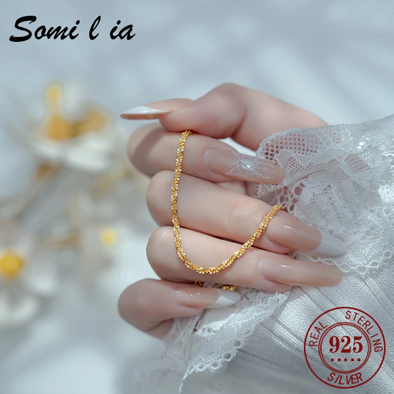 SOMILIA S925 Sterling Funkelnden Gypsophila Gold Farbe Frauen Feine Mode Schmuck Hochzeit Party Geschenk