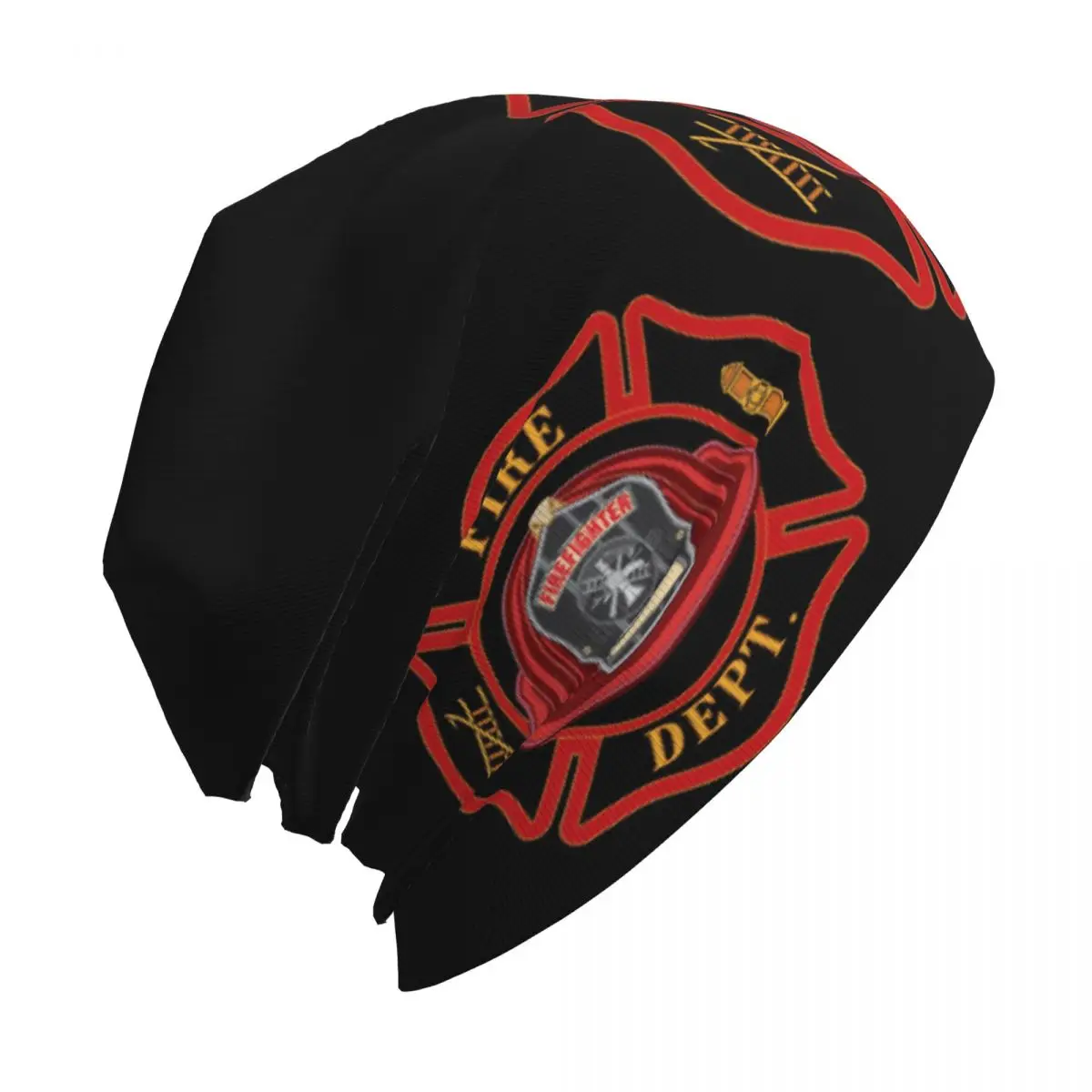 Red Fire Department Badge 2 Knitted Hat For Men And Women Gift Unisex winter Warm Brimless Urinal Hat