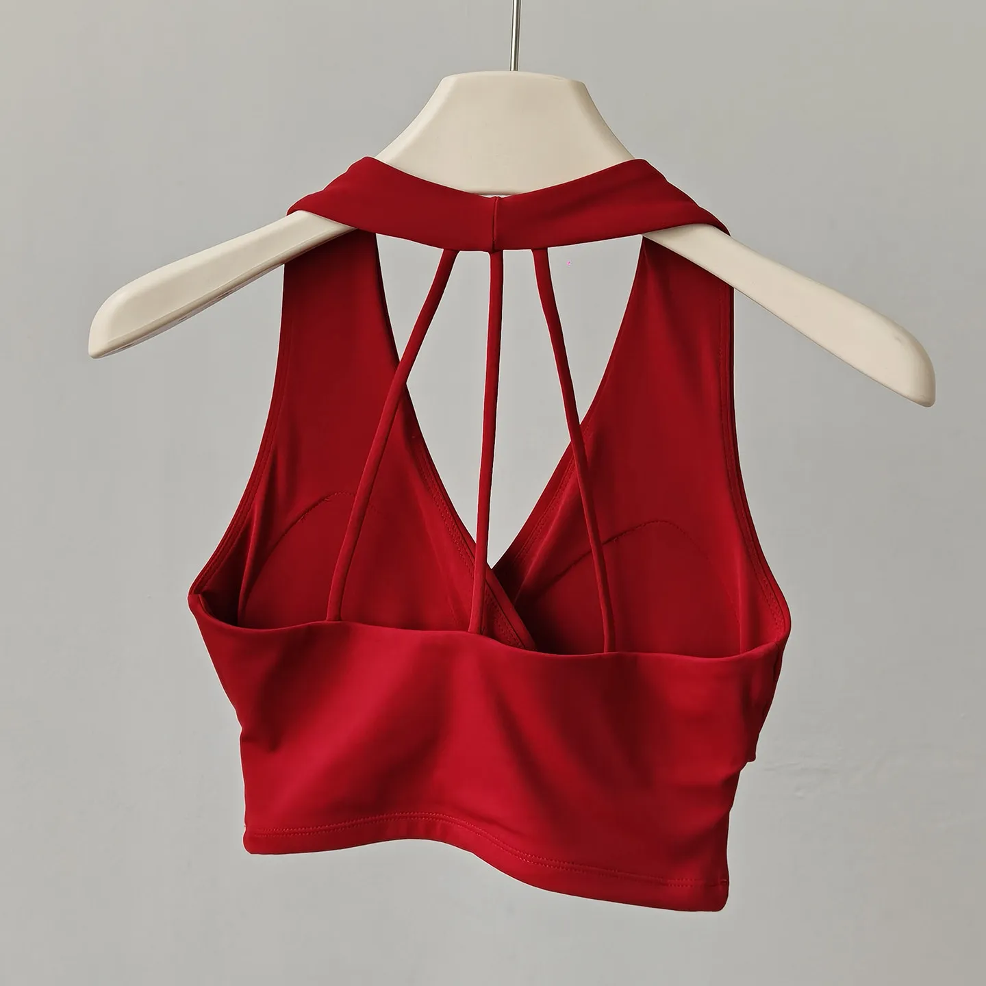 All-in-One Cross-V-Ausschnitt Sport-BH, Pilates-Oberteil, Trainings-BH, schnelltrocknend, sexy Rücken, Fitness-Yoga-Weste, Sportbekleidung – Detail 7