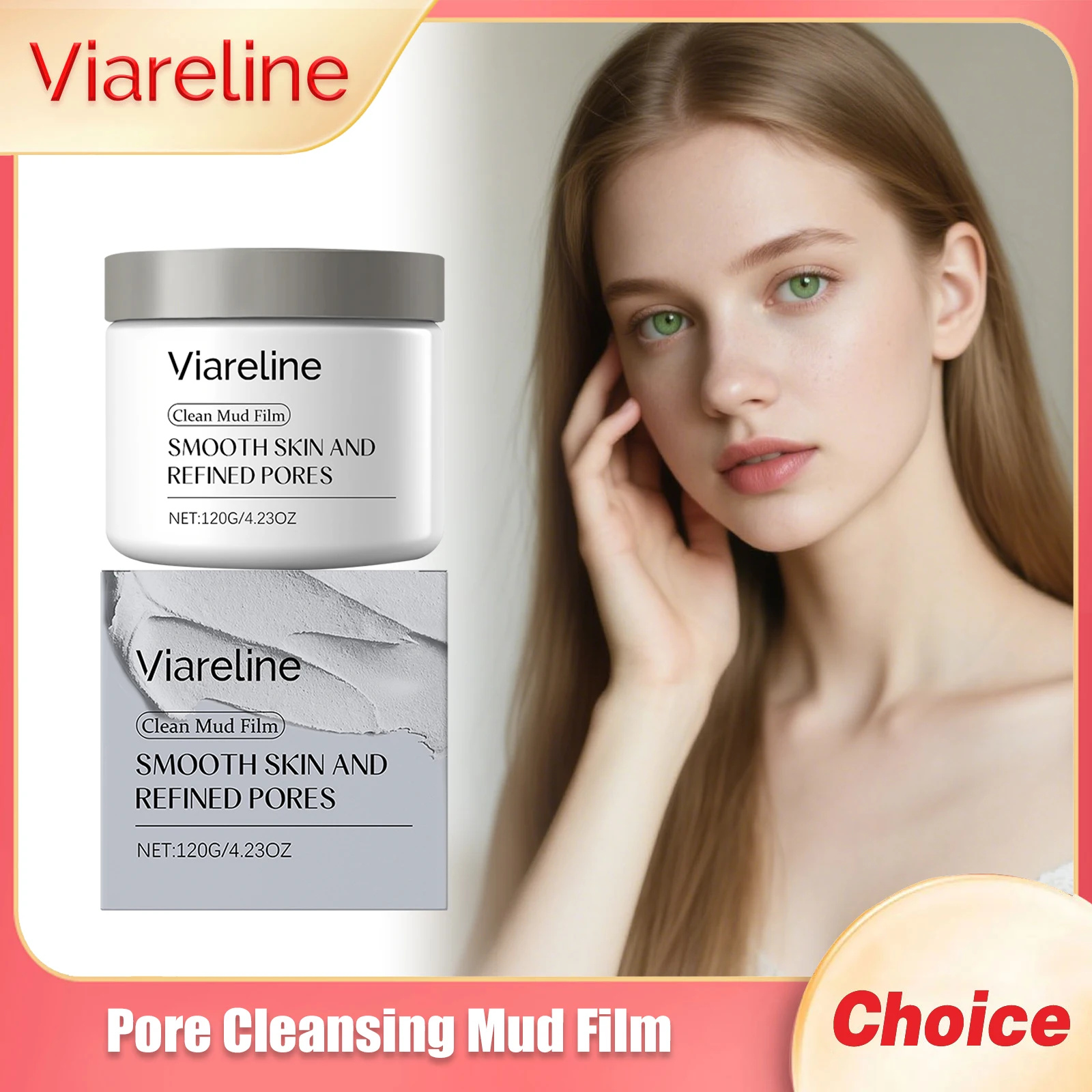 

VIARELINE Face Clean Mud Mask Shrink Pores Remove Dirt Improve Roughness Moisturize Skin Brighten Epidermis Facial Care Mud Mask