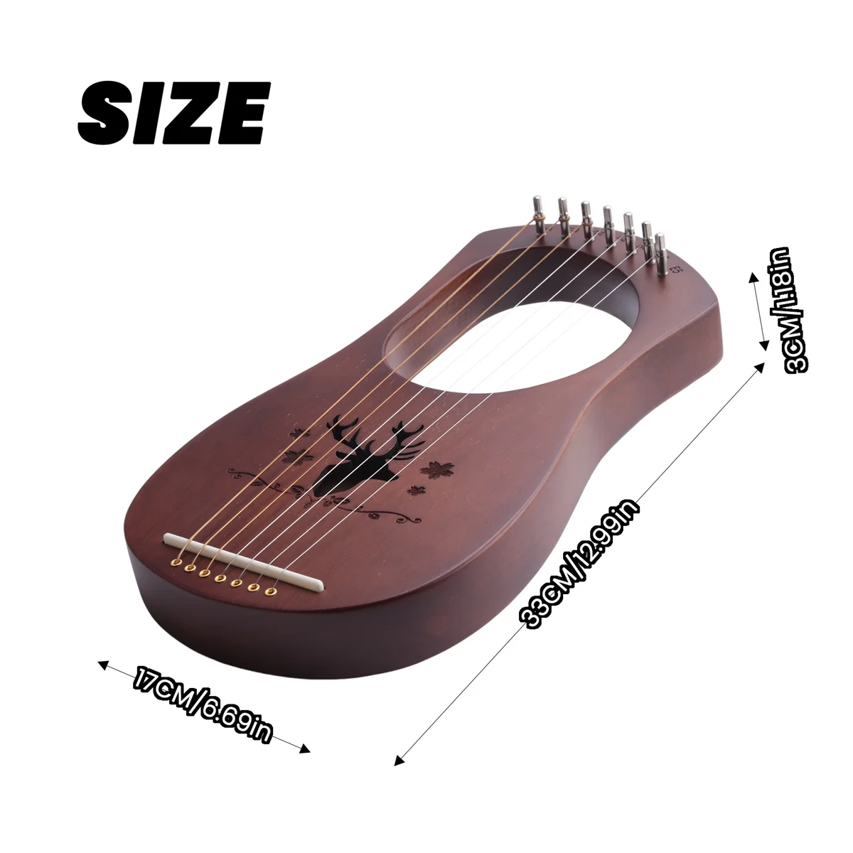 Strumenti a corda con corde in legno massello di mogano con arpa a lira a 7 corde CALDO