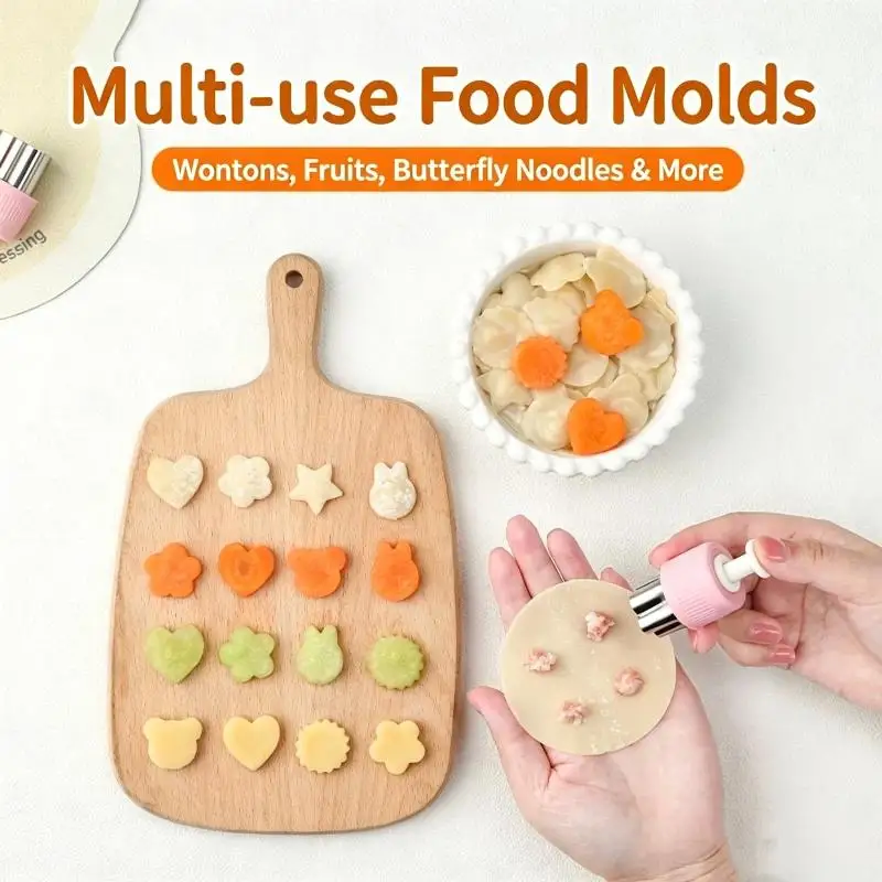 3/5 Pcs Press Cookie Cutter Set Stainless Steel Butterfly Clear Embossing Molds For Fruit Veggie Biscuit Home DIY Baking