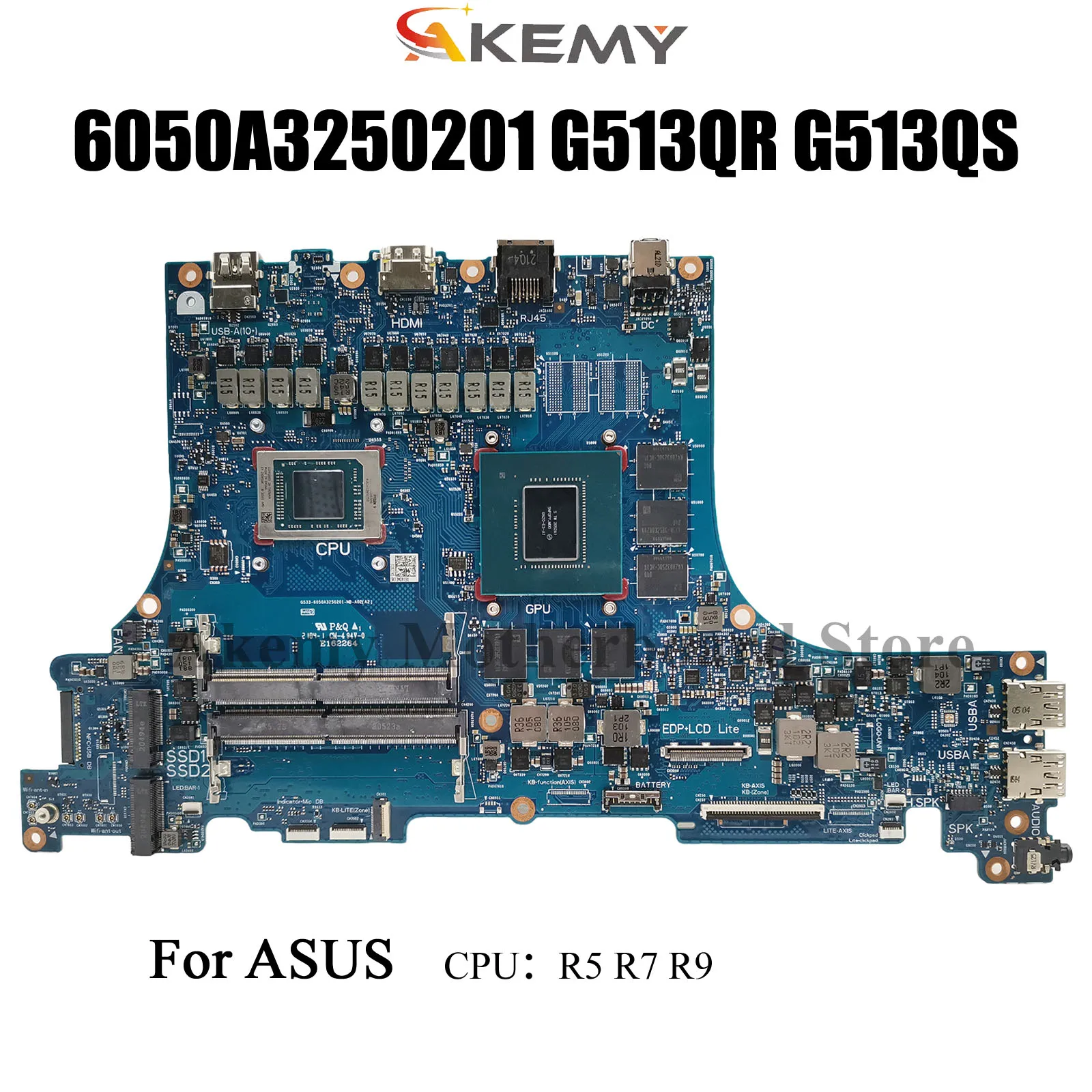 G533QS Laptop Motherboard For ASUS G733QS G513QR G713QR G513QM G713QM G513IM G713IM Mainboard R7 R9-4th/5th RTX3060/3070