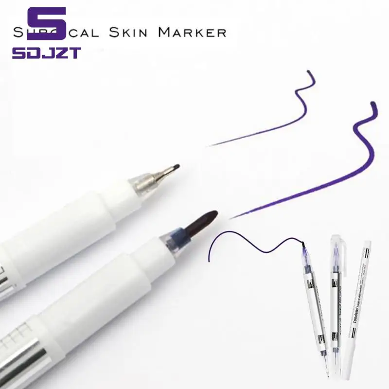 White Surgical Eyebrow Tattoo Skin Marker Pen Tool Accessories Tattoo Marker Pen With Measuring Ruler Microblading Positioning