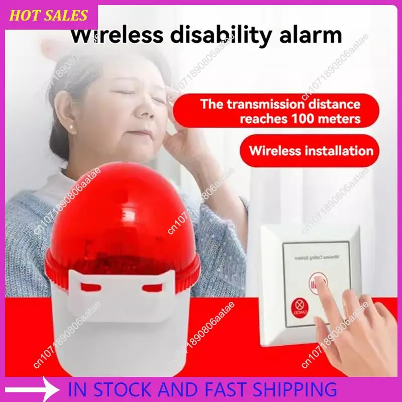 Caregiver Pager Alarm Wireless Sound And Light Alarm For Elderly Disabled Seniors Toilet Bathroom ,Requisite