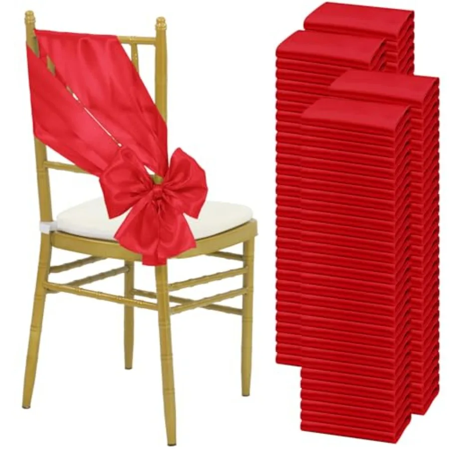 

Satin Chair SashesTies Bows Designed Chair Sashes for Wedding Party Baby Shower Banquet Restaurant Hotel Folding Chairs Decorat
