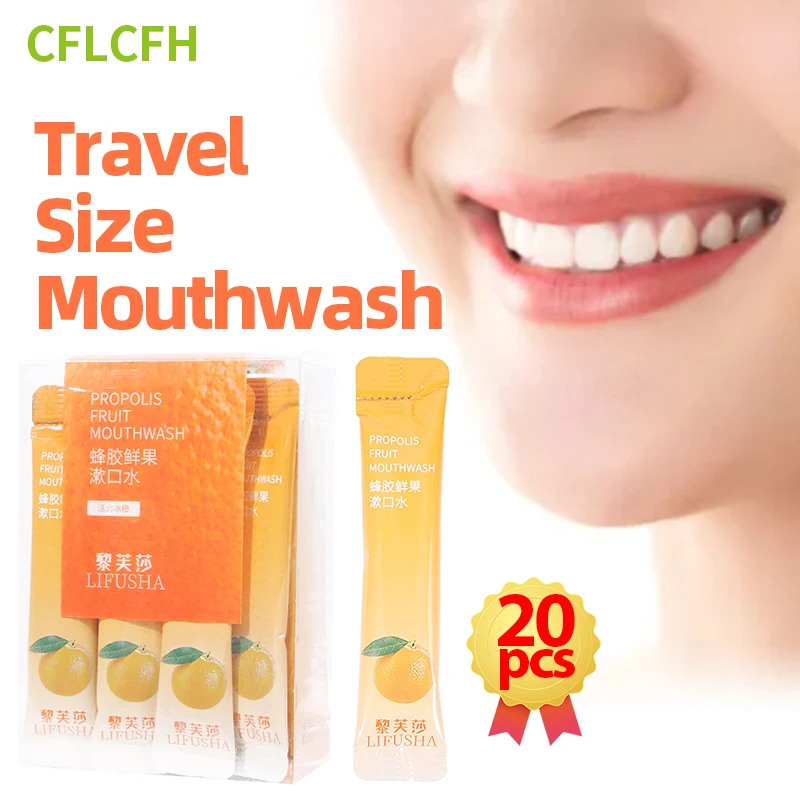 

Mouthwash Oral Cleaning Tools Teeth Stain Bad Breath Removal Peach/Grape/Orange/Lemon Fresh Breath Portable Mouth Wash 20Pcs