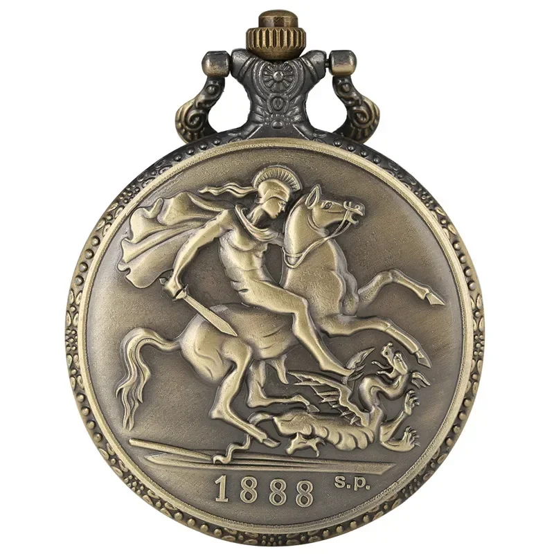 Vintage Victoria Queen of England Full Hunter Analog Quartz Pocket Watch for Men Women Necklace Pendant Chain Souvenir Timepiece
