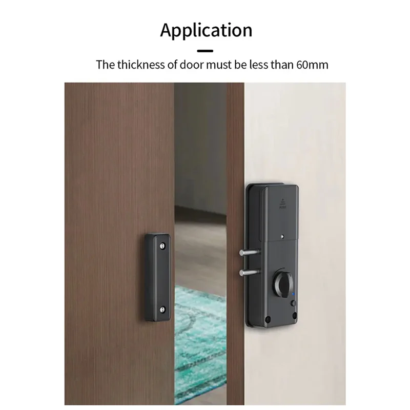 GROCE-2X Kunci Kartu IC Aplikasi Tuya Pintar untuk Pintu Kayu Kunci Bluetooth Kunci Pintu Elektronik Tanpa Bor