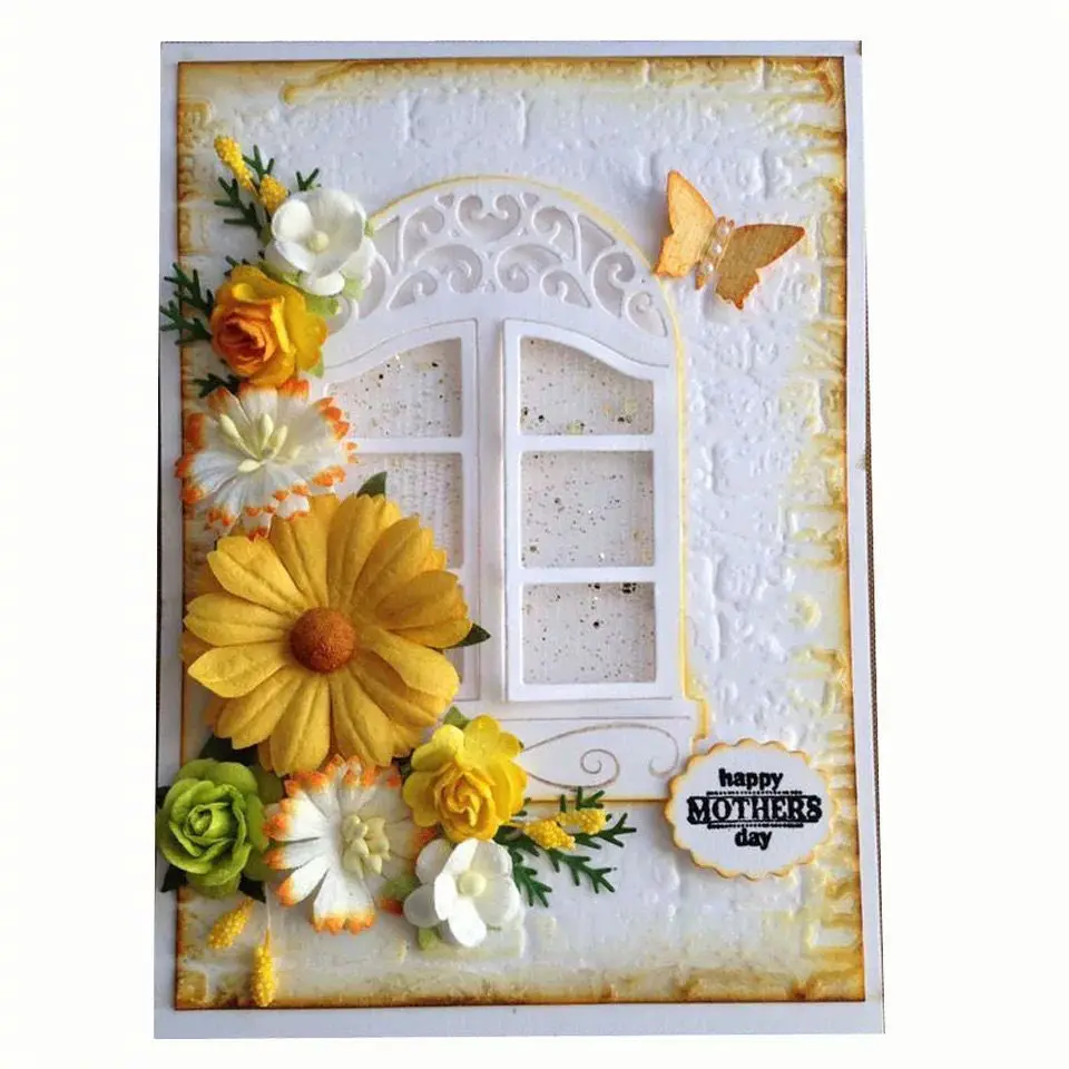 إستنسل نافذة معدنية مقطوعة لسجل القصاصات ، الطوابع ، ألبوم الصور ، النقش الزخرفي ، البطاقات الورقية ذاتية الصنع