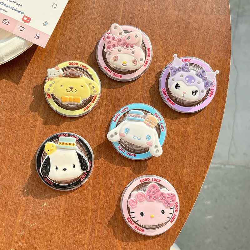 Cartoon Sanrio Hello Kitty Magnetic Phone Holder Cartoon Grip Tok Griptok Phone Stand For IPhone Wireless Charging Case Holder