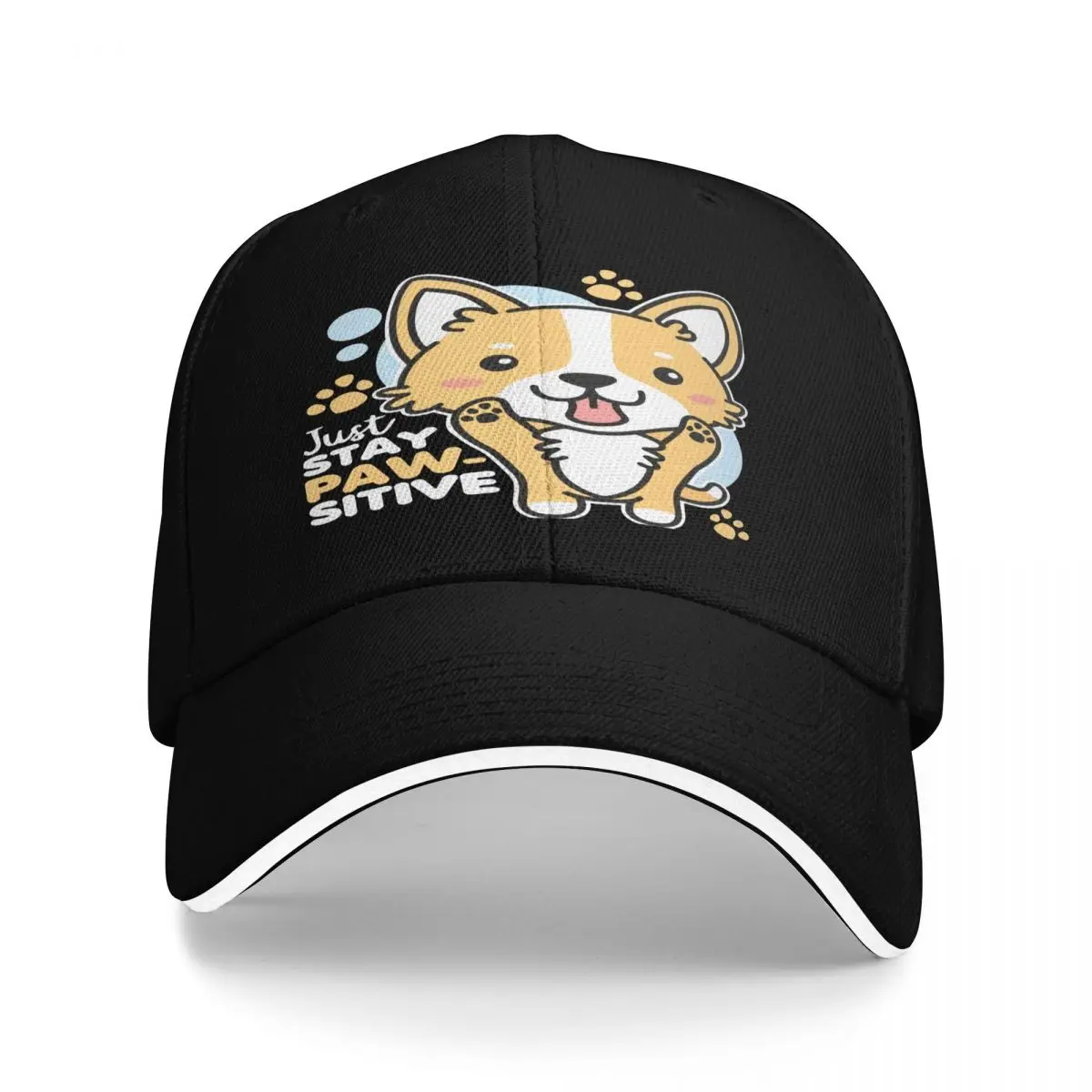 Just Stay Pawsitive Corgi Man Cap Women Hat Caps For Men Baseball Cap Man Man Hat Baseball Cap