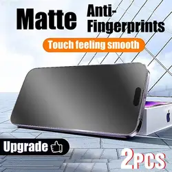 2Pcs Matte Anti Blue Ray Tempered Glass for iPhone 17 Air 16E 16 Plus 15 14 13 12 mini 11 Pro XS Max X XR SE Screen Protector