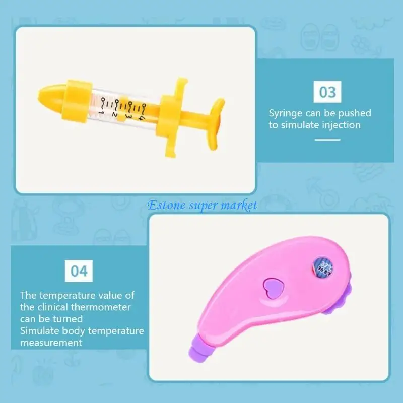 090B Doen alsof-speelset met stethoscoop voor kinderen Dokterrol voor speelkostuums