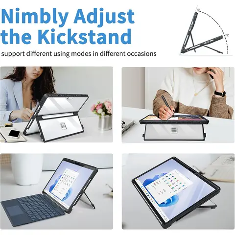 Fodral för Microsoft Surface Pro 11/10/9/8 13 tums stötsäkert skyddsskal kompatibelt med Type Cover-tangentbord 6 best sales Microsoft Surface Pro 9-fodral - №1