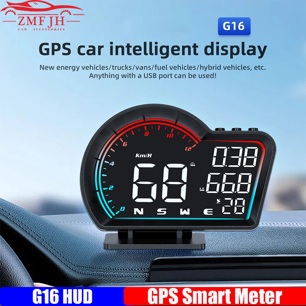 

G16 Automotive GPS HUD Head Up Display Speedometer Odometer Security Alarm Multifunction on-board Computer Car Electronics