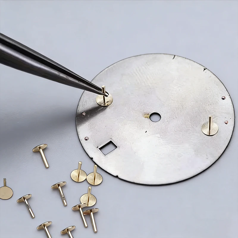 Watch Dial Pin 0.6mm Diameter Copper Material Fixed Dial With Locating Foot Repair Dial Accessories Watch Repair Replace Parts