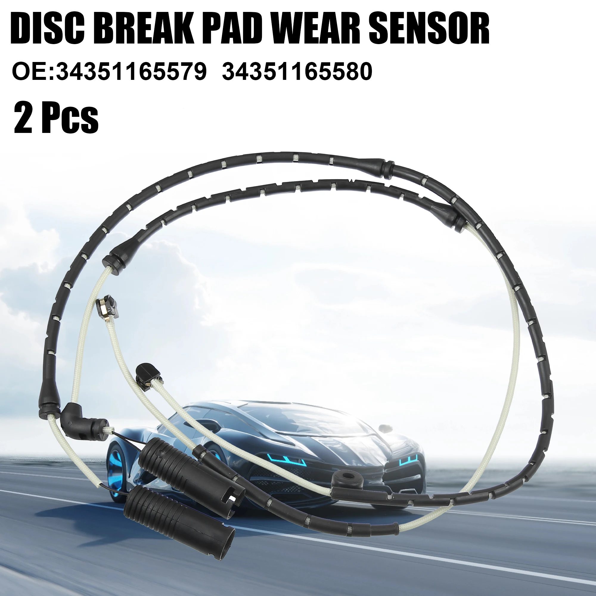 Uxcell 2pcs 34351165579 Front Rear Disc Break Pad Wear Sensor for BMW X5 2000-2006