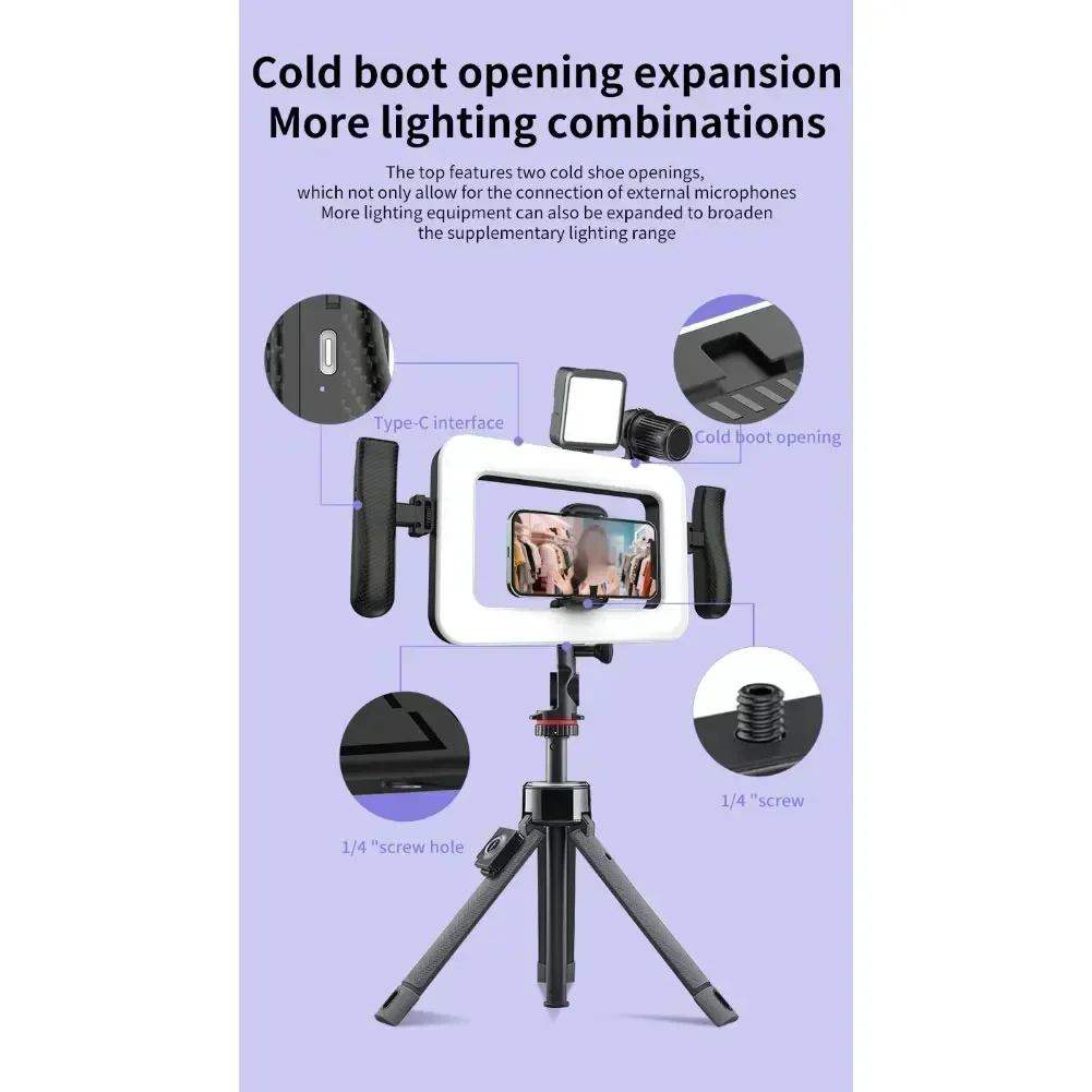 

Кольцевой светильник портативного телефона повышает видеозапись с дистанционным управлением Кольцевой светильник для телефона из АБС-пластика Часть вспышки Бытовая электроника