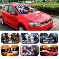 Fast Furious Movie Foldable Front Windshield Sunshade 70x130cm Anime Cartoon Foils Car Sun Visor Sun Shade Protect