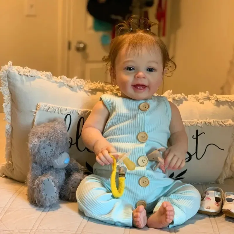 20 Zoll Reborn-Puppe mit Vinyl-Kopf und -Gliedmaßen, Bewegliche Puppengliedmaßen, Kann Sitzen oder Liegen, Niedliche Reborn-Puppe Geeignet für Kinder ab 3 Jahren