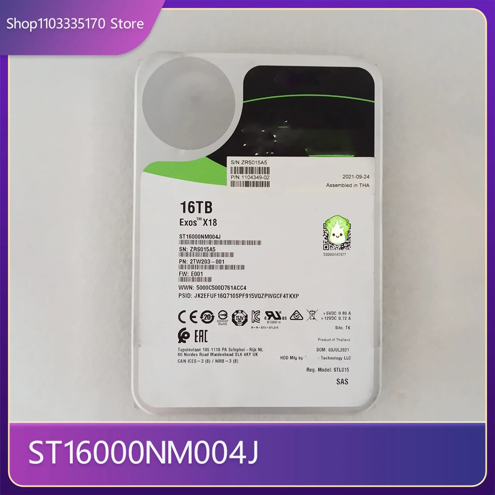 For Seagate ST16000NM004J 16T 3.5 Inch 7.2K Enterprise 12GB SAS Server Hard Disk