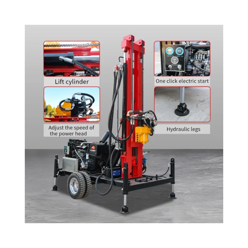 

Высококачественная гусеничная буровая установка для водяных скважин 200 м 300 м, портативная машина для продажи