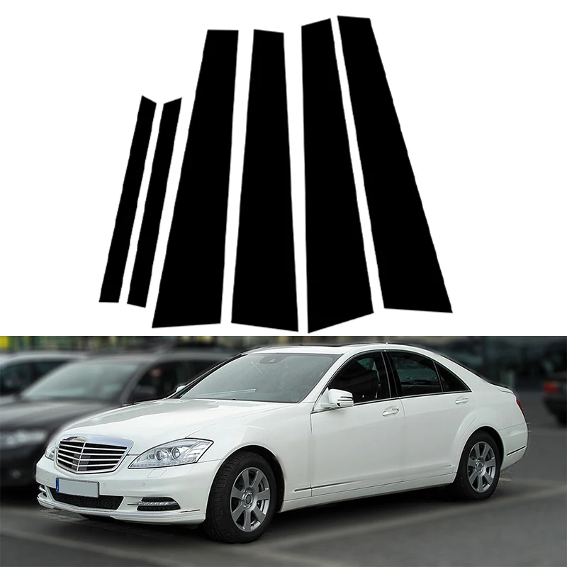 Mirror Effect Car Door Middle Column Window Center BC Pillar Post Cover for Mercedes-Benz S-Class W221 S 450 CDI 2009-2011