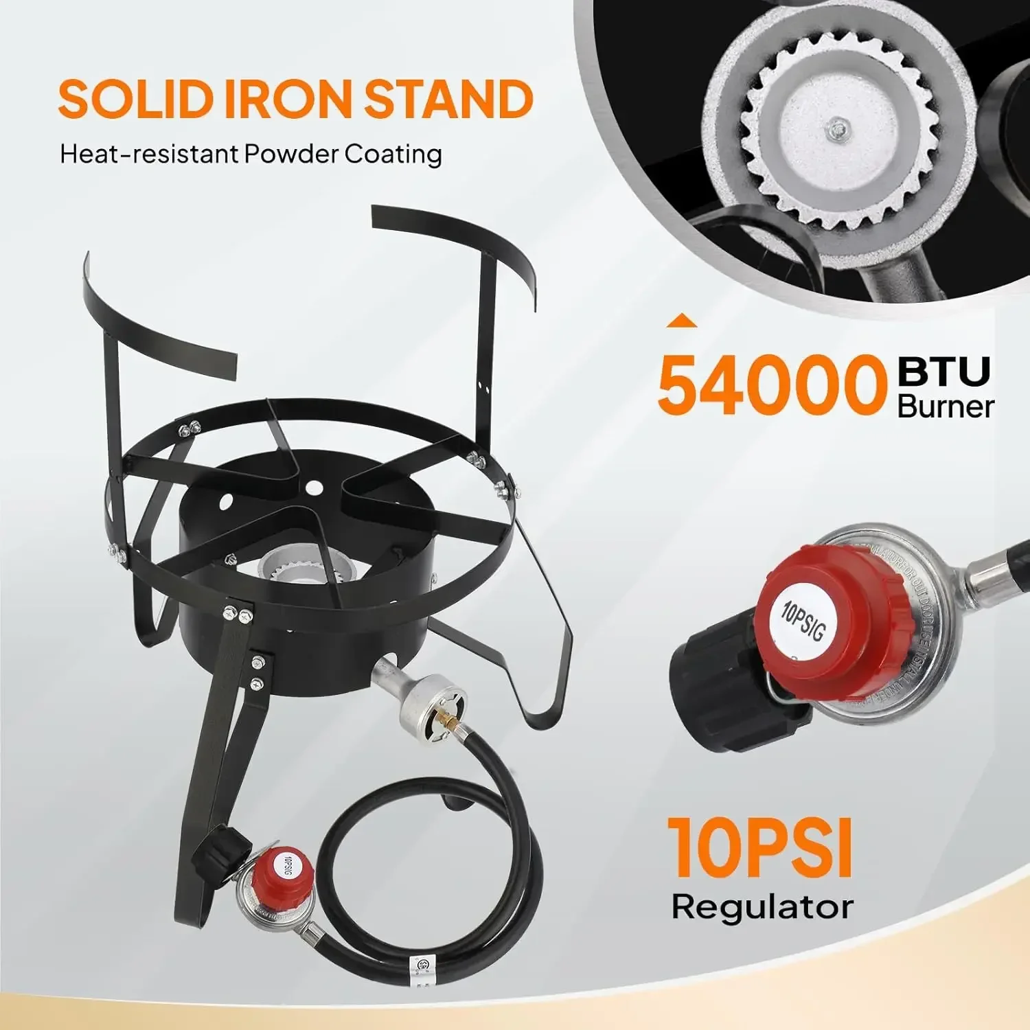 50Qt Turkey Fryer Propane Stove Stainless Steel Outdoor Deep Fryer Seafood Boiler Steamer Basket Thermometer Lifting Hook Suppor