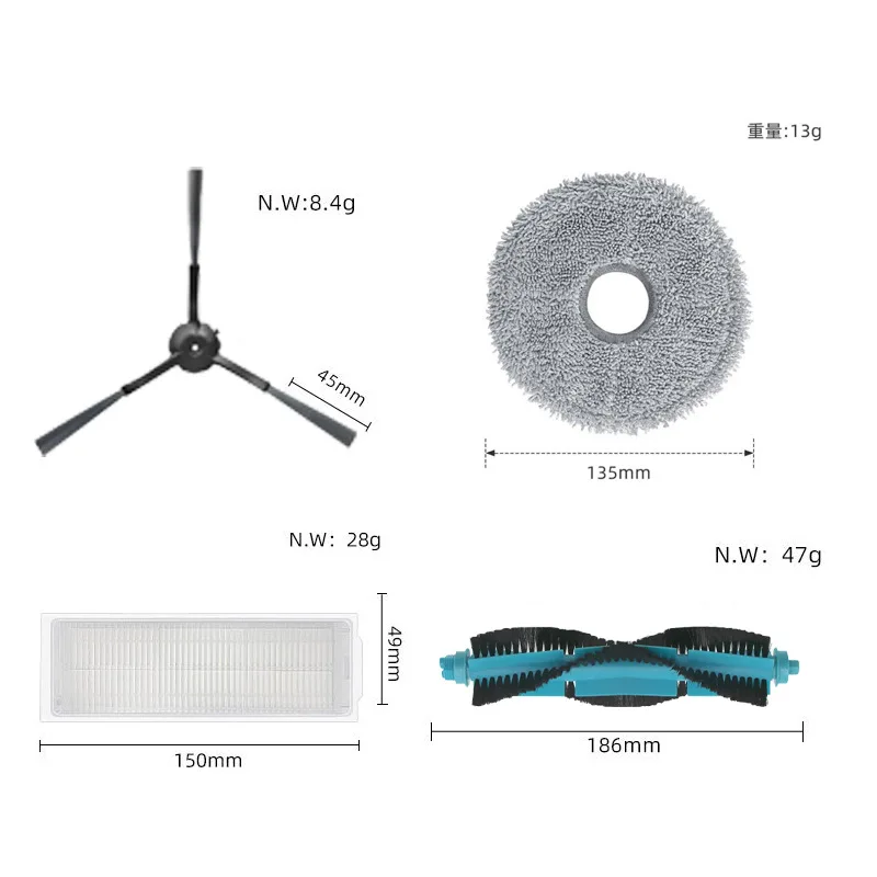 สําหรับ Cecotec Conga 11090 Spin Revolution อะไหล่ทดแทนหลักแปรงด้านข้าง HEPA FILTER Mop ฝุ่นกระเป๋าอุปกรณ์เสริม