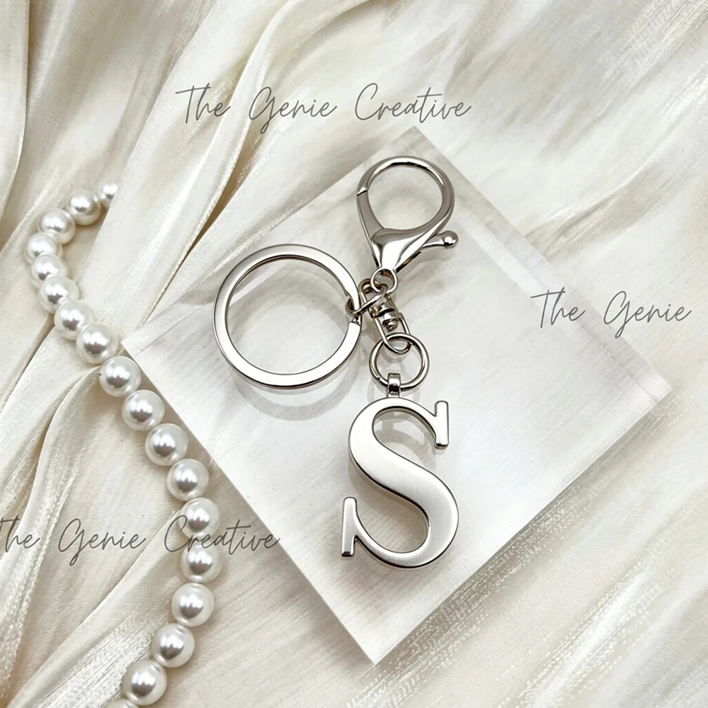 Stainless Steel 3D Initial Key - đánh giá và giá Lobster Clasp Silver
