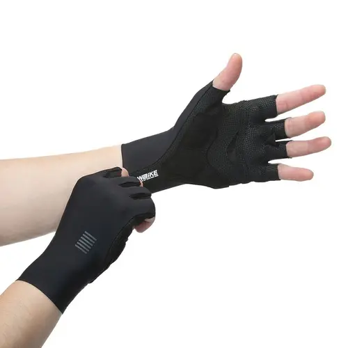 YKYWBIKE-guantes de ciclismo para hombre y mujer, manoplas deportivas de medio dedo, transpirables, a prueba de golpes