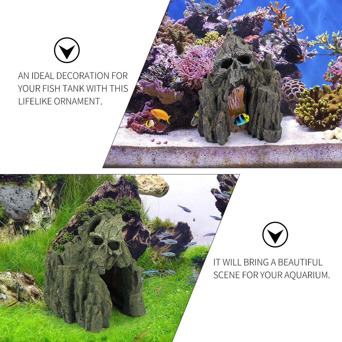 

Aquarium Resin Fish Tank Ornament Mountain Landscape Decoration Fish Shelter Hiding Cave Craft Aquarium Decor