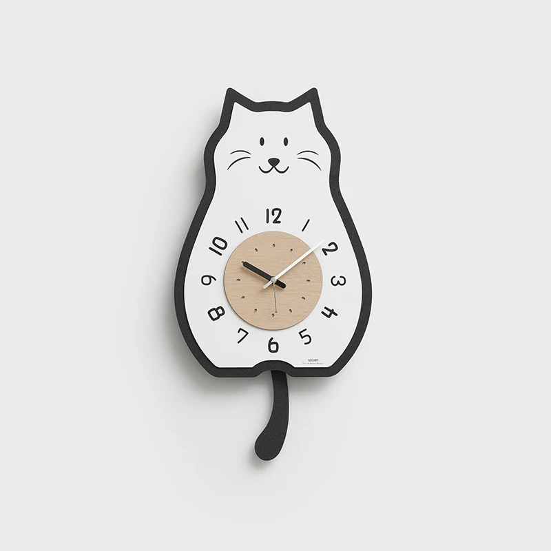 Cat Stylish Simple Modern Design Clock Wall Hanging Interior Nordic Wall Decoration Classic Montre Murale Creative Wall Clock