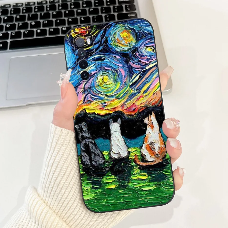 For Huawei Nova 7 5G Case Cute Dinosaur Cartoon Cover Shockproof Phone Case For Huawei Nova 7 Pro Nova7 SE Soft TPU Fundas Coque